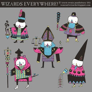 Image of WIZARDS EVERYWHERE! vector character set