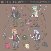 Image of BIKER FIGHTS! vector character set