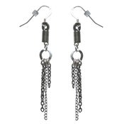 Image of Silver tube drop earrings