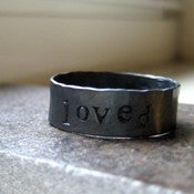 Image of Rustic personalized sterling silver band - perfect groomsmen gift best man