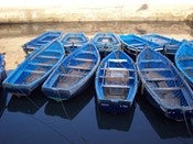Image of Blue Boats, Original Fine Art Photograph, 8 x 10 Morocco