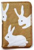 Image of White & Gold Rabbits Double Card Holder