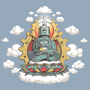 Image of Buddha Bot Shirt - Women's Blue