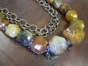 Image of Twisted Chain Necklace with Brown Agate