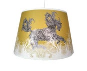 Image of 16" Lime 'Mare of Knights' Retro Drum Shade