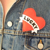 Image of Lucky Vintage Tattoo Style Heart Brooch