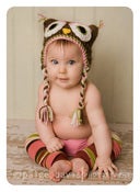 Image of Little Owl Hat - Pink and Lime Green 