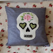 Image of Day of the Dead Silk Cushion