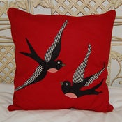 Image of Red Swallow Cushion