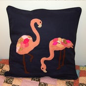 Image of Navy Flamingo Cushion