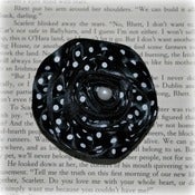 Image of Black & White Polka-Dot Ribbon Rosette Hair Clip