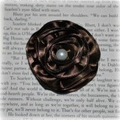 Image of Chocolate Satin Ribbon Rosette Hair Clip