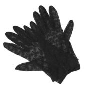 Image of Vintage 1950s Black Net Patterned Gloves