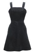Image of Vintage 70s Black Cord Pinafore Dress 