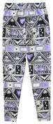 Image of Stamp Sheet Print Leggings (lilac x black)