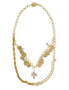 Image of Republique of Francaise coin & Pearl Necklace 