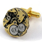 Image of Wound Up Round Cufflinks by Depths of the Never Never