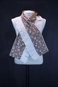 Image of Brown with white ruffle scarf - LU0847