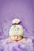 Image of **Creamy Bow Tie Hat**