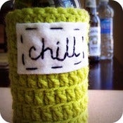Image of Funny bottle can koozie Chill crochet handmade