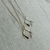Image of Wishbone Necklace-SILVER