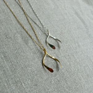 Image of Wishbone Necklace-SILVER