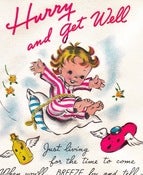 Image of Vintage Greeting Card - Get Well  - 1948