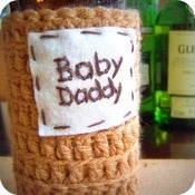 Image of Funny bottle can koozie Baby Daddy crochet handmade