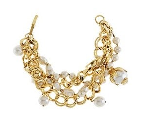 Image of Vintage Pearl & Gold-plated Chain Bracelet 