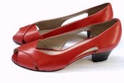 Image of Sesto Meucci for Kurt Geiger Vintage Red Peep-Toe Shoes