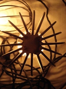 Image of flickery industrial cage light | 2 x 60W | black cage