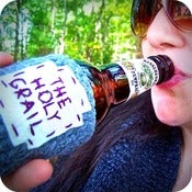 Image of Funny bottle can koozie The Holy Grail crochet handmade