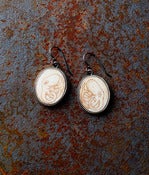 Image of Medium Scrimshaw Earrings with Octopus Profiles