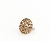 Image of basket ring with 14k gold