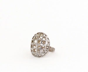 Image of silver basket ring