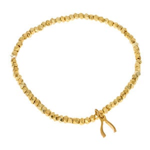 Image of Gold Wishbone Bead Bracelet