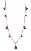 Image of Briolette Drop Necklace, Gold Fill w. Stones