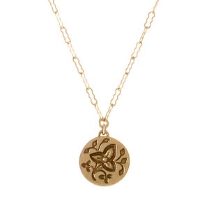 Image of Flower Leaf Necklace, Gold Fill & Vermeil