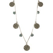 Image of Flower Leaf w. Buds, Sterling Silver w. Stones