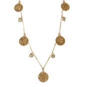Image of Flower Leaf w. Buds, Gold Fill & Vermeil w. Stones