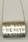 Image of Solid Sterling Silver Hammered Band Pendant-"To Live..." 