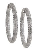Image of Kara Ackerman <i>Talulah <i/> Medium Vermeil Micro Pave Set Hoops in Rhodium