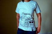 Image of Boom Box Abe Lincoln Shirt-Blue