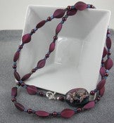 Image of Burgundy Lampwork and pearls