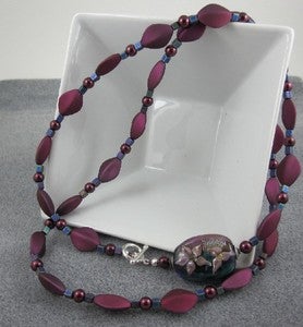 Image of Burgundy Lampwork and pearls