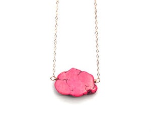 Image of Pink Turquoise Stone Slab Necklace