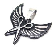 Image of Wing & Shears Necklace STAINLESS Steel (black)