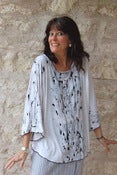 Image of Rayon/Spandex knit Dip Top - Handpainted
