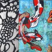 Image of Blue Koi Collage