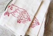 Image of butcher's diagram of a pig floursack towels